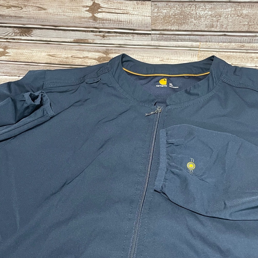 Carhartt Womens Blue Full Zip Mock Neck Jacket Workwear Top XL‎